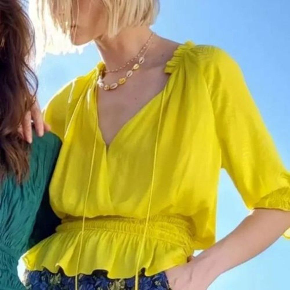 NWT Anthropologie Shawna Smocked Blouse | M